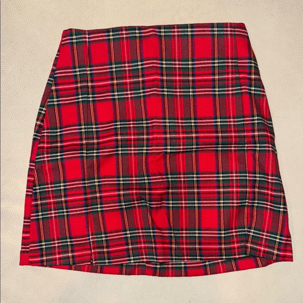 Brandy Melville Plaid Red Skirt